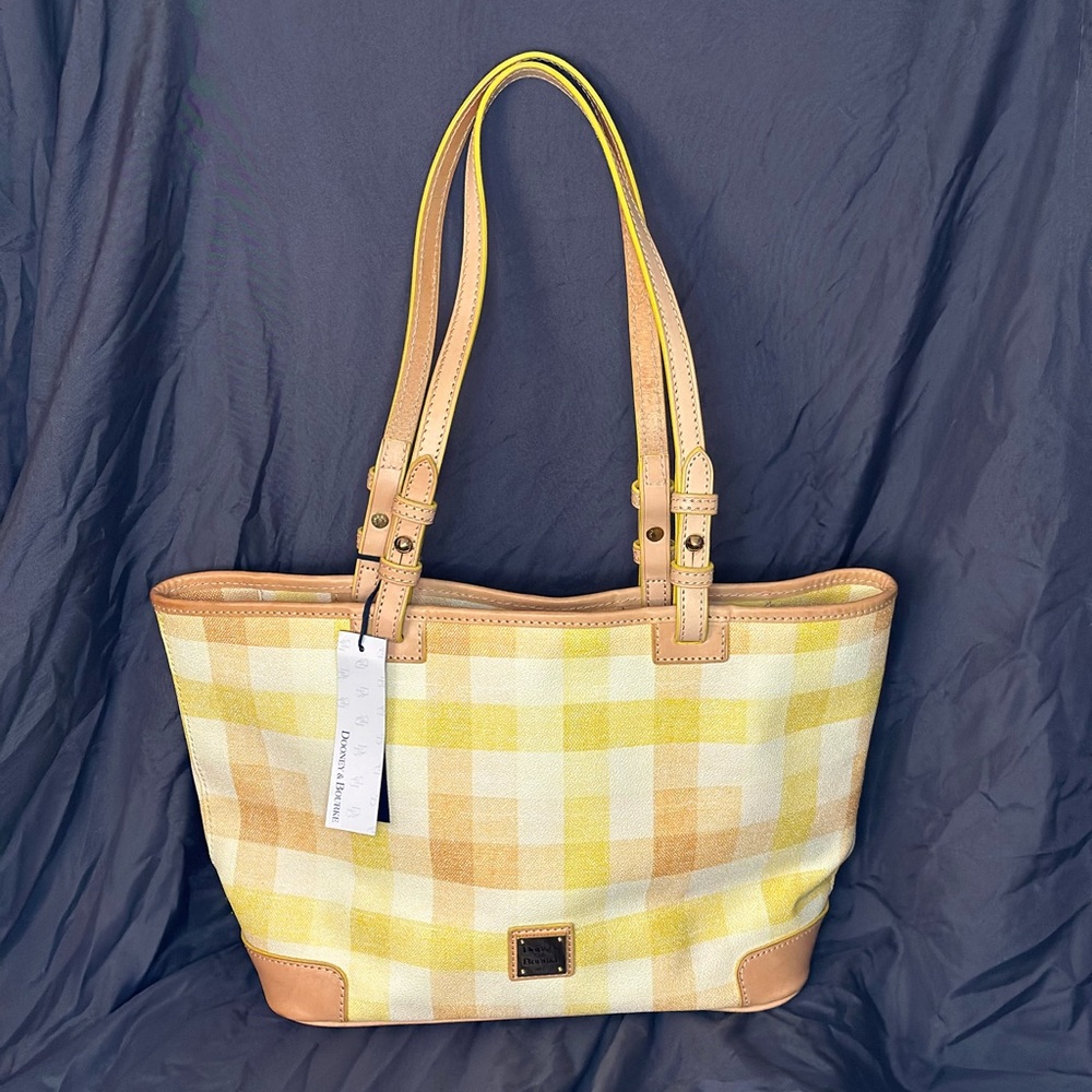 Dooney & Bourke Yellow Checkered Tote NWT